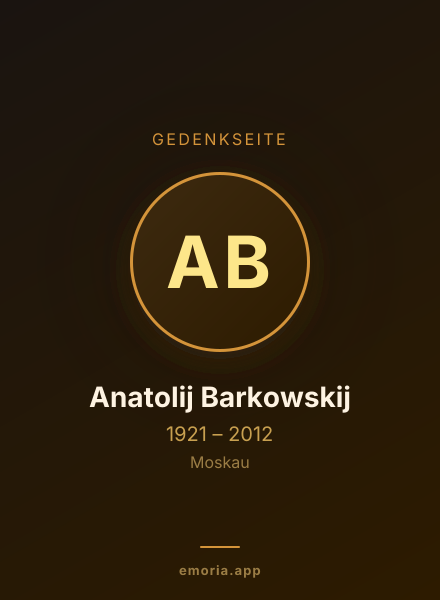 Gedenkportrait von Anatolij Barkowskij