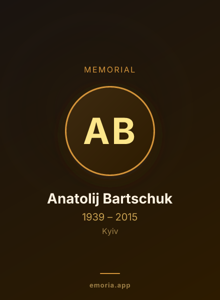 Memorial portrait of Anatolij Bartschuk