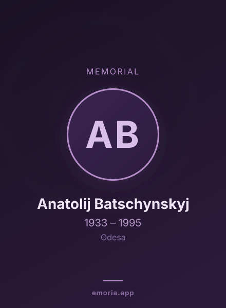 Memorial portrait of Anatolij Batschynskyj