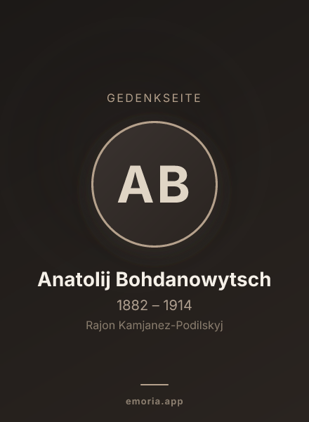 Gedenkportrait von Anatolij Bohdanowytsch