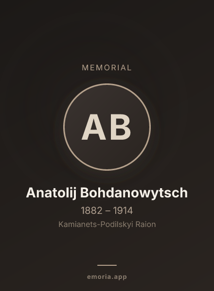 Memorial portrait of Anatolij Bohdanowytsch