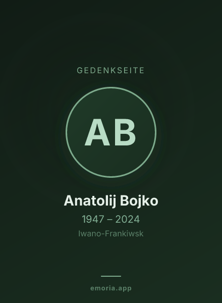 Gedenkportrait von Anatolij Bojko