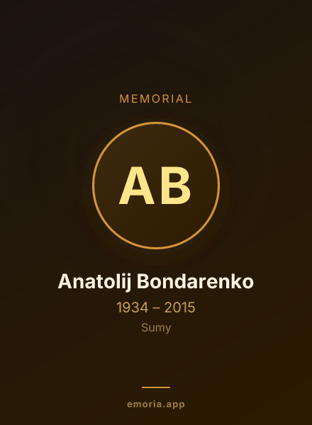 Memorial portrait of Anatolij Bondarenko
