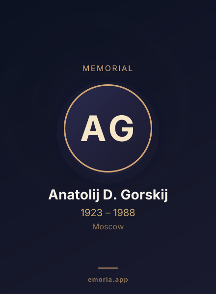 Memorial portrait of Anatolij D. Gorskij