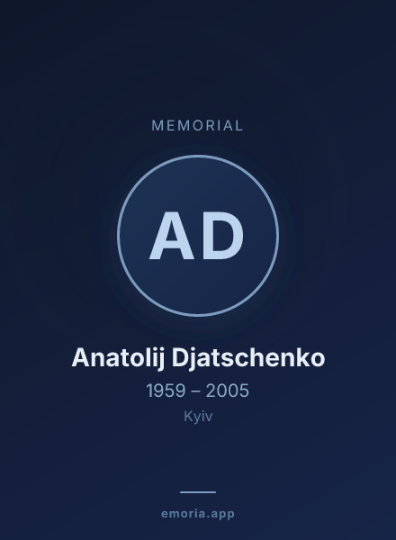Memorial portrait of Anatolij Djatschenko