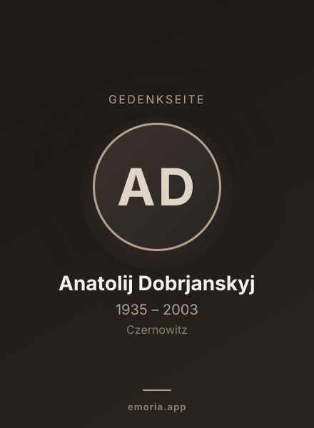 Gedenkportrait von Anatolij Dobrjanskyj