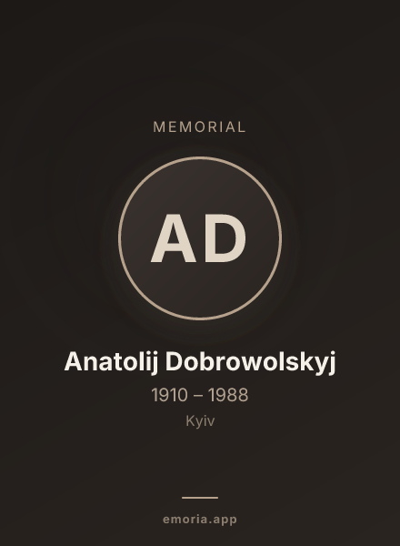 Memorial portrait of Anatolij Dobrowolskyj