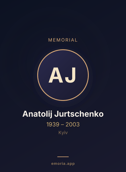 Memorial portrait of Anatolij Jurtschenko