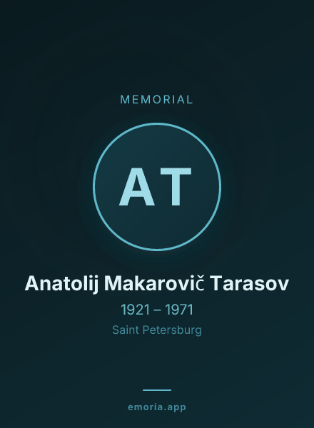Memorial portrait of Anatolij Makarovič Tarasov
