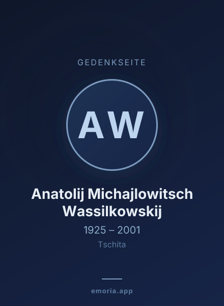 Gedenkportrait von Anatolij Michajlowitsch Wassilkowskij