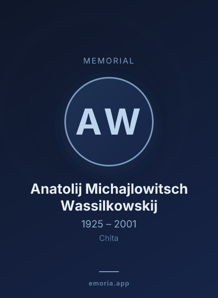 Memorial portrait of Anatolij Michajlowitsch Wassilkowskij