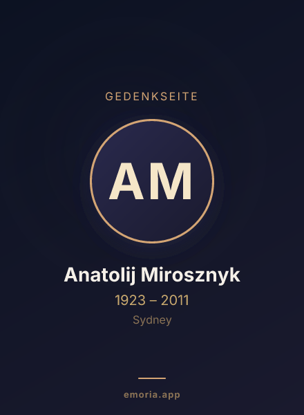 Gedenkportrait von Anatolij Mirosznyk