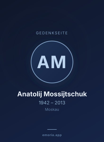 Gedenkportrait von Anatolij Mossijtschuk