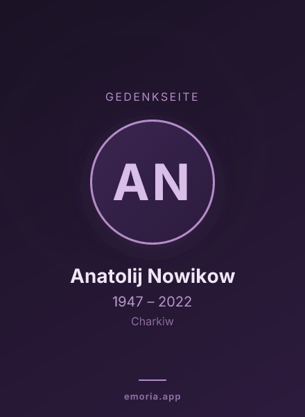 Gedenkportrait von Anatolij Nowikow
