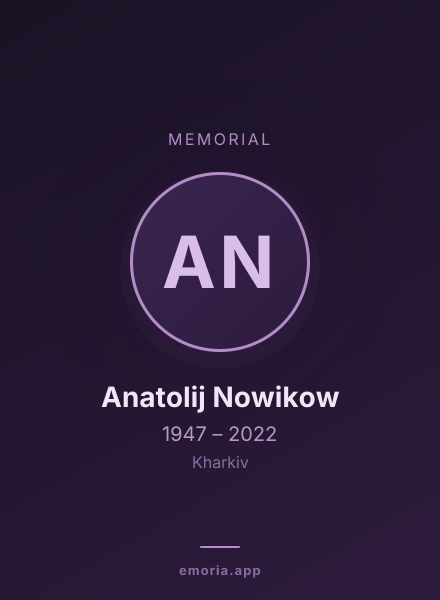 Memorial portrait of Anatolij Nowikow