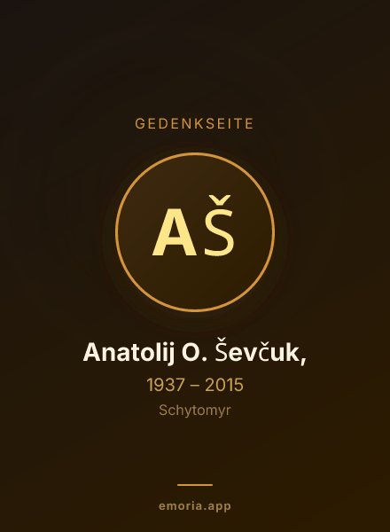 Gedenkportrait von Anatolij O. Ševčuk,