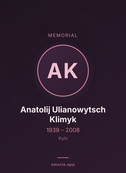 Memorial portrait of Anatolij Ulianowytsch Klimyk
