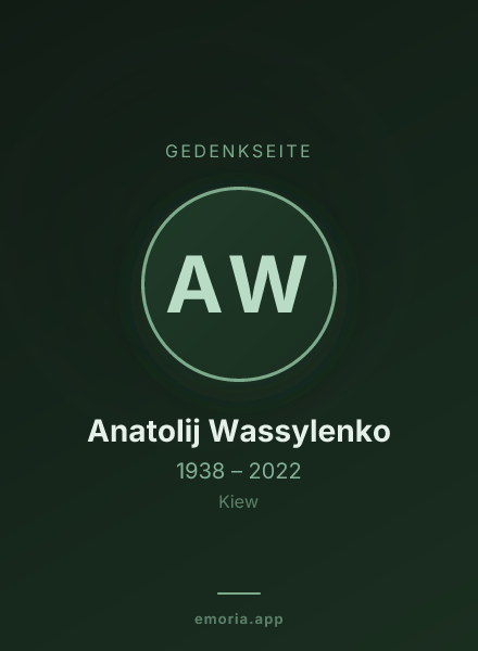 Gedenkportrait von Anatolij Wassylenko