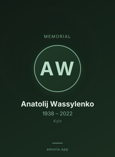 Memorial portrait of Anatolij Wassylenko