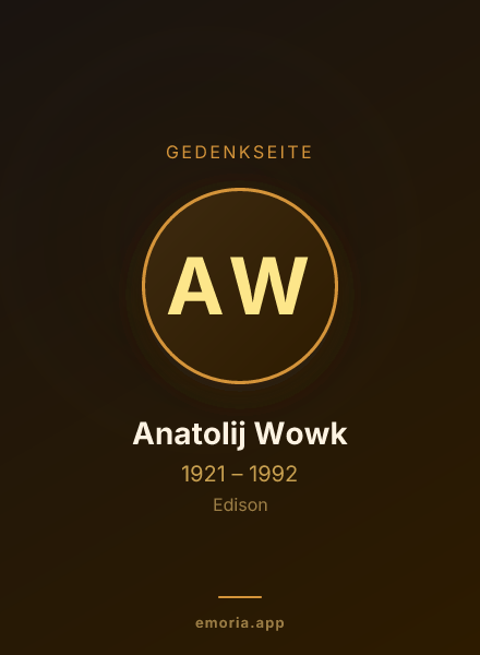 Gedenkportrait von Anatolij Wowk