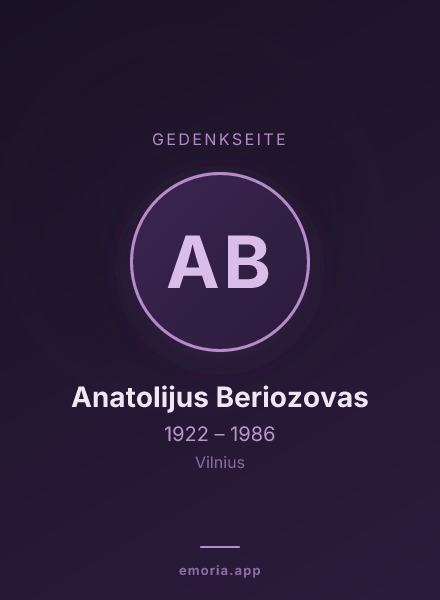 Gedenkportrait von Anatolijus Beriozovas