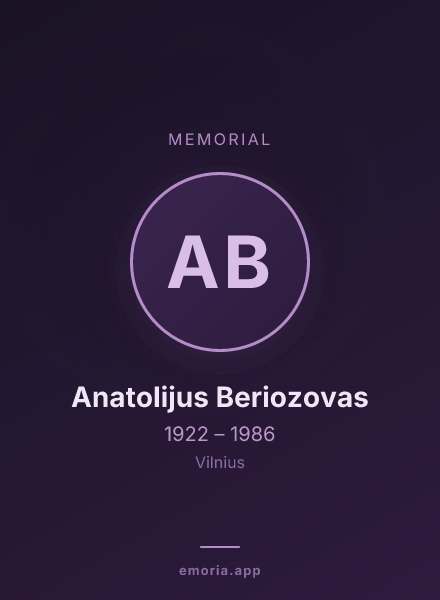 Memorial portrait of Anatolijus Beriozovas