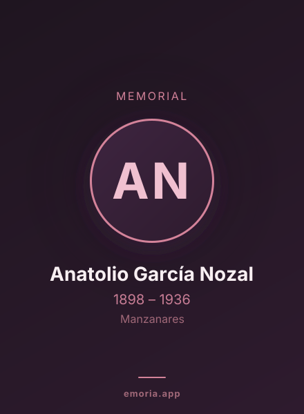 Memorial portrait of Anatolio García Nozal