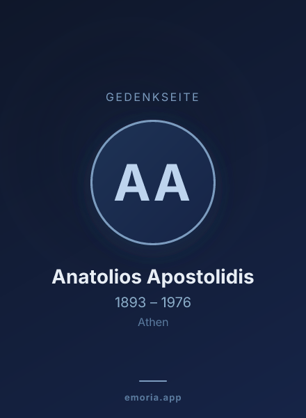 Gedenkportrait von Anatolios Apostolidis