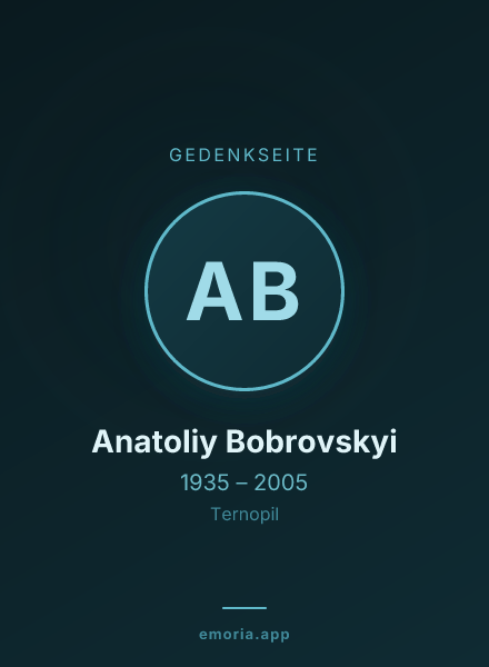 Gedenkportrait von Anatoliy Bobrovskyi