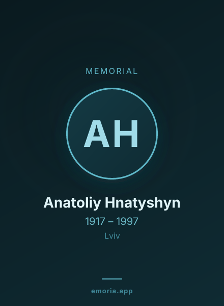 Memorial portrait of Anatoliy Hnatyshyn