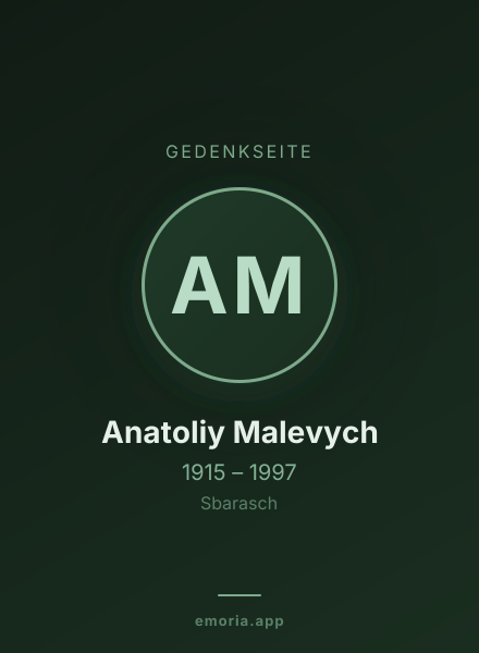 Gedenkportrait von Anatoliy Malevych