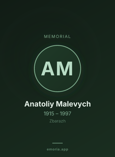 Memorial portrait of Anatoliy Malevych