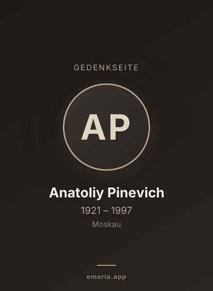 Gedenkportrait von Anatoliy Pinevich