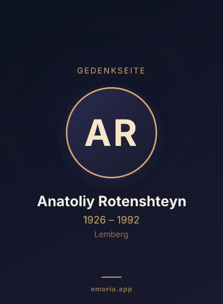 Gedenkportrait von Anatoliy Rotenshteyn