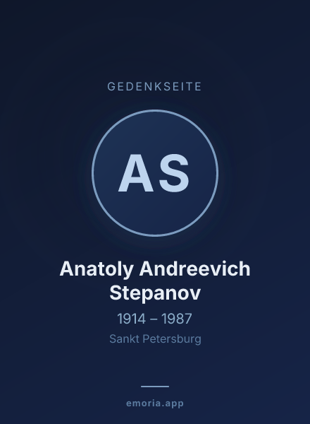 Gedenkportrait von Anatoly Andreevich Stepanov