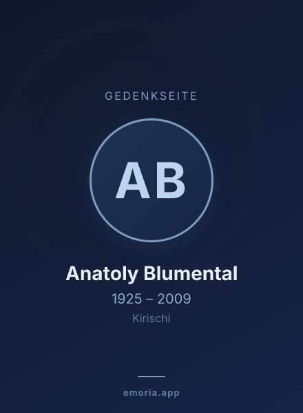 Gedenkportrait von Anatoly Blumental
