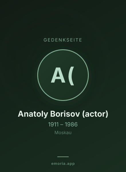 Gedenkportrait von Anatoly Borisov (actor)