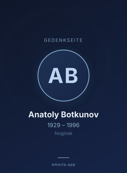 Gedenkportrait von Anatoly Botkunov