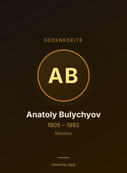 Gedenkportrait von Anatoly Bulychyov