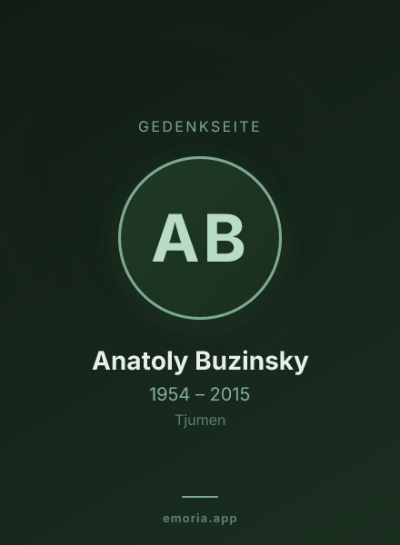Gedenkportrait von Anatoly Buzinsky