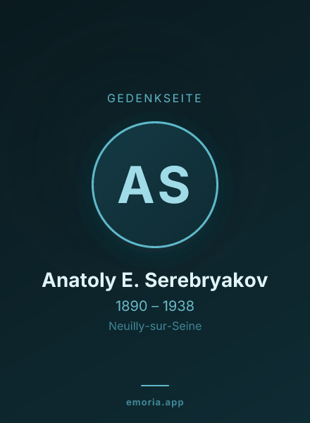 Gedenkportrait von Anatoly E. Serebryakov