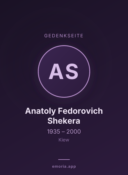 Gedenkportrait von Anatoly Fedorovich Shekera