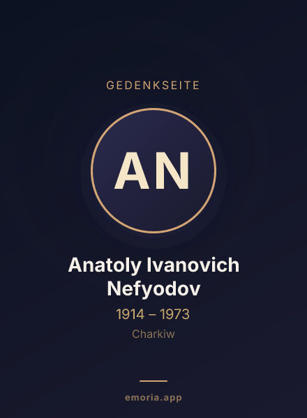 Gedenkportrait von Anatoly Ivanovich Nefyodov