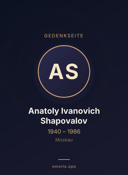 Gedenkportrait von Anatoly Ivanovich Shapovalov