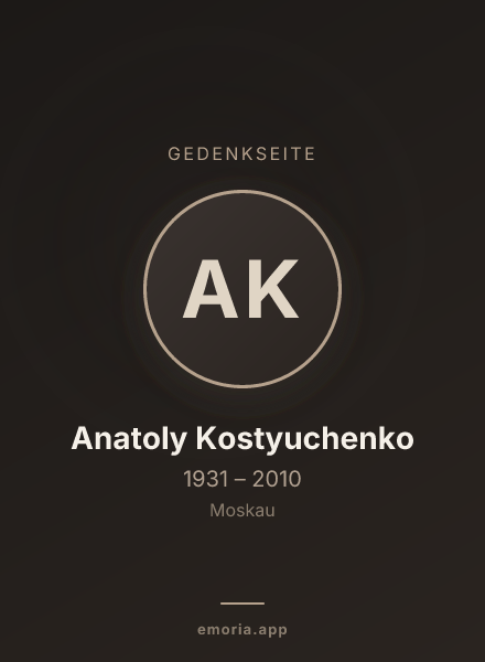 Gedenkportrait von Anatoly Kostyuchenko