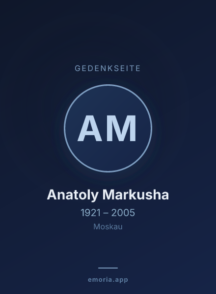 Gedenkportrait von Anatoly Markusha