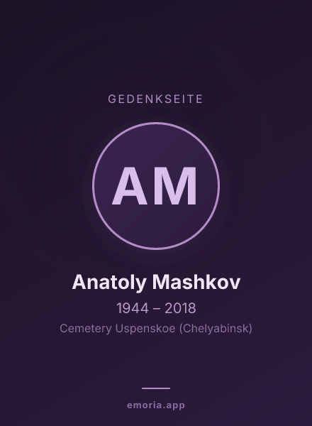 Gedenkportrait von Anatoly Mashkov