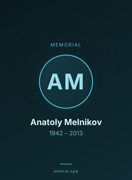 Memorial portrait of Anatoly Melnikov