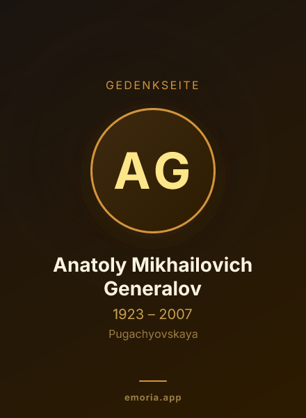 Gedenkportrait von Anatoly Mikhailovich Generalov