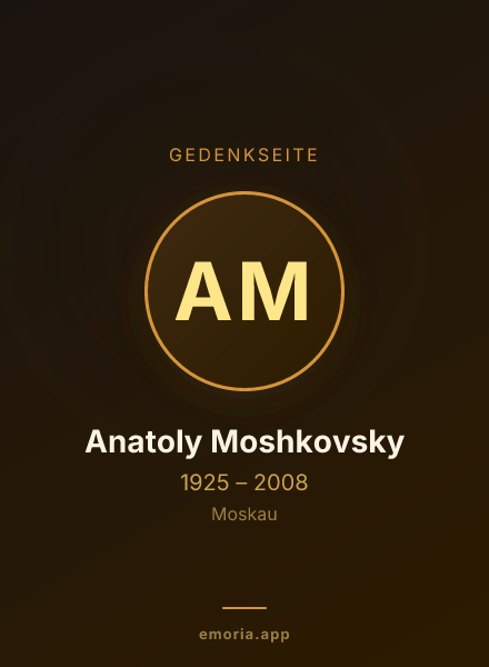 Gedenkportrait von Anatoly Moshkovsky
